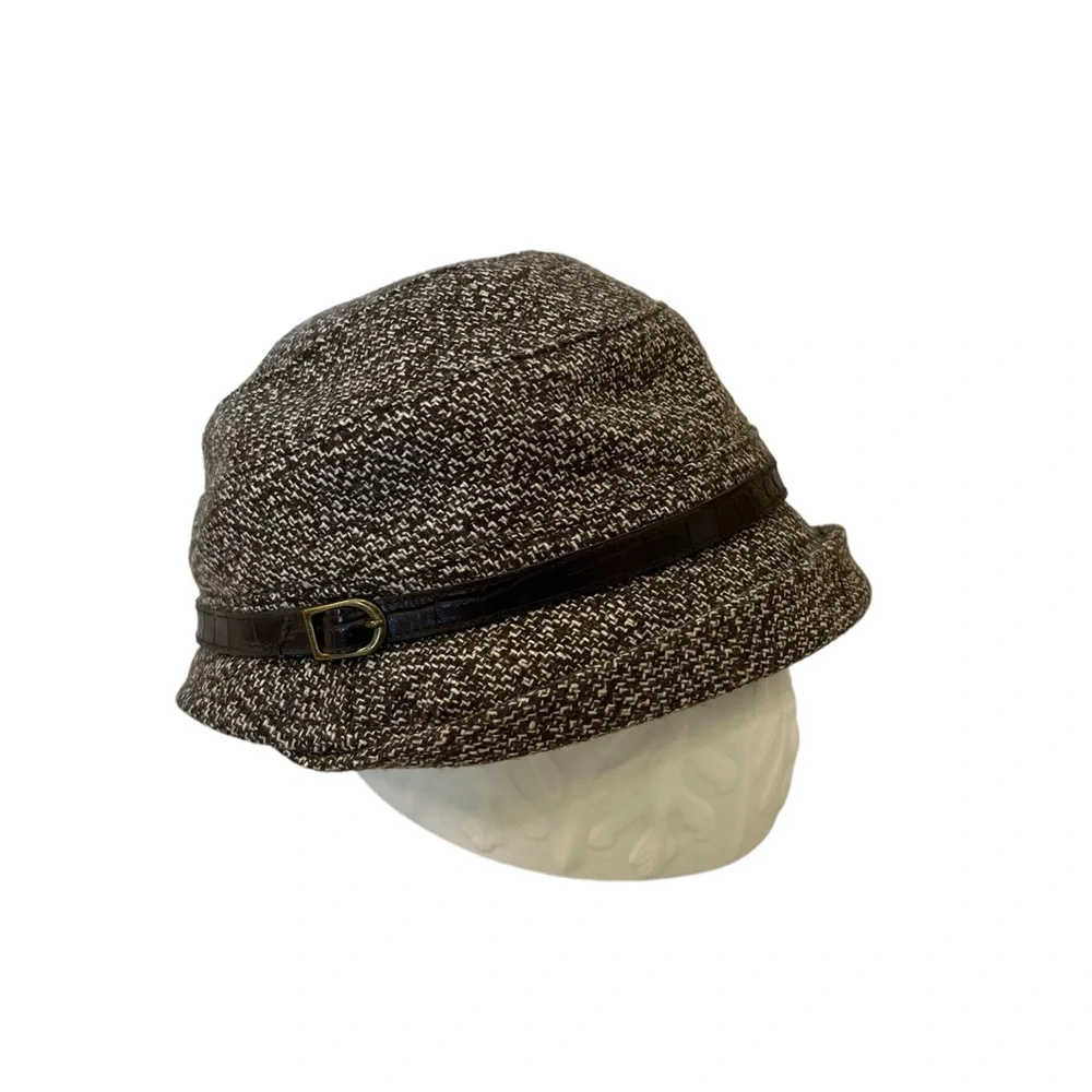 Nine West Brown Tweed Fashion Bucket Hat One Size Fits Most